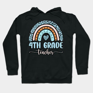 4th Grade Teacher Leopard  First Day Of School Hoodie